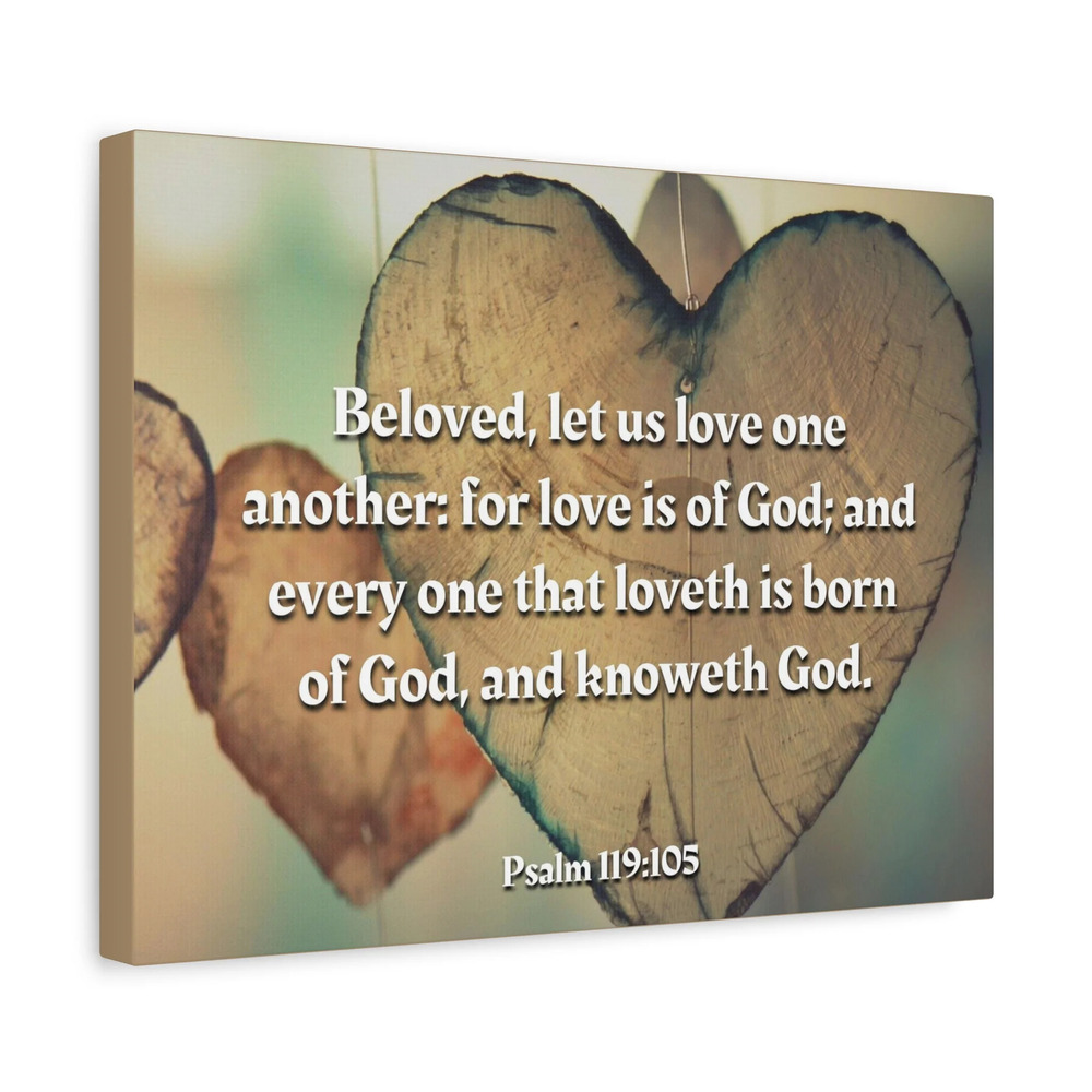 Scripture Canvas Love One Another 1 John 4:7 Christian Wall Art Bible Verse
